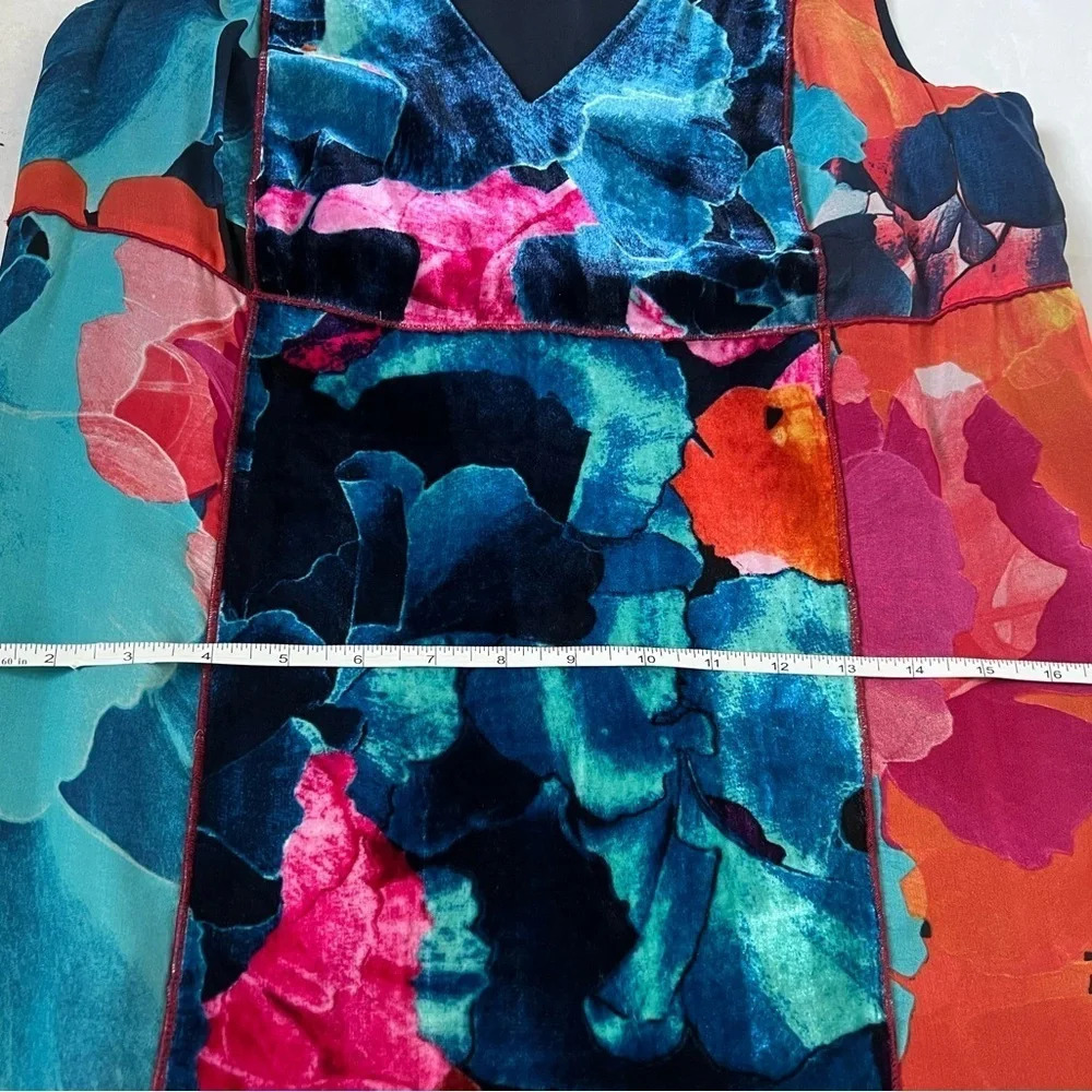 Anthropologie Silk Velvet Leifsdottir Floral Mini Dress Sz 6 Boho Artsy Colorful - Picture 7 of 9